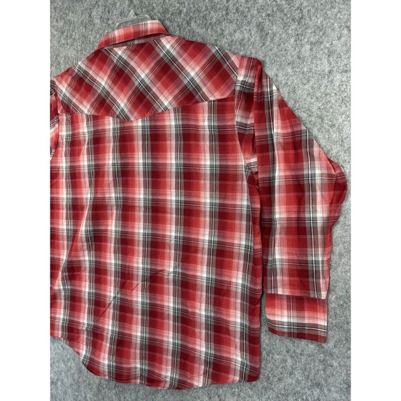 Plains Western Wear Pearl Snap Shirt Men's XL Red Cowboy Rodeo Rockabilly - Picture 5 of 10